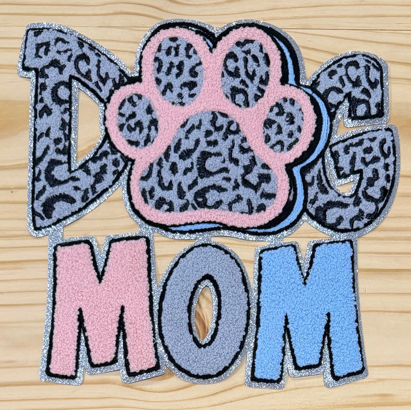Dog Mom - Chenille/Sequins Iron On Patch