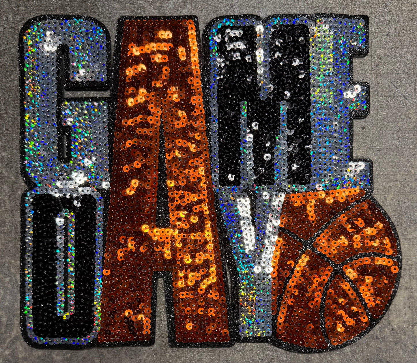 Basketball Game Day - Chenille/Sequins Iron On Patch