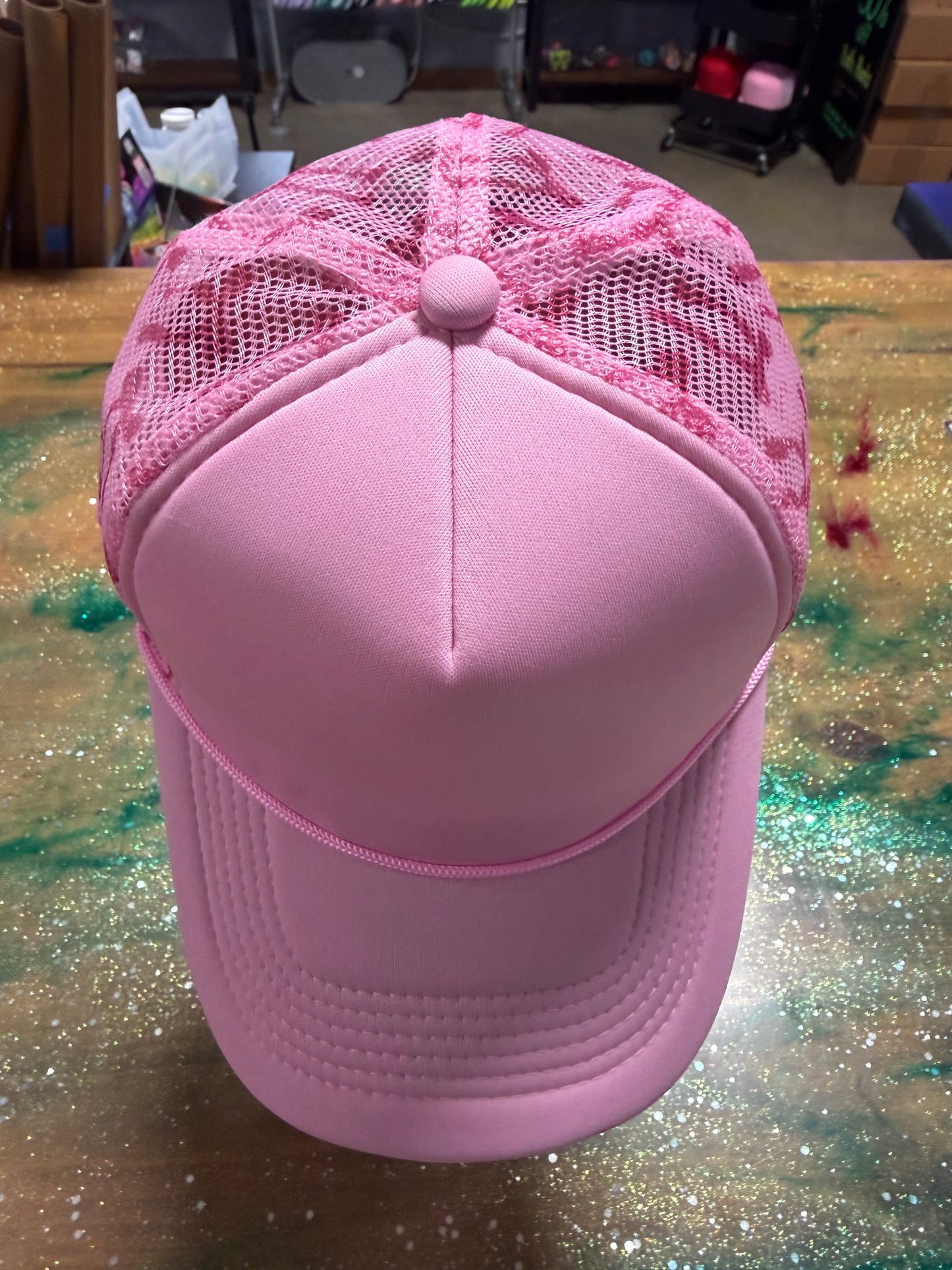 Pink with Pink Ribbon Back - Trucker Hat
