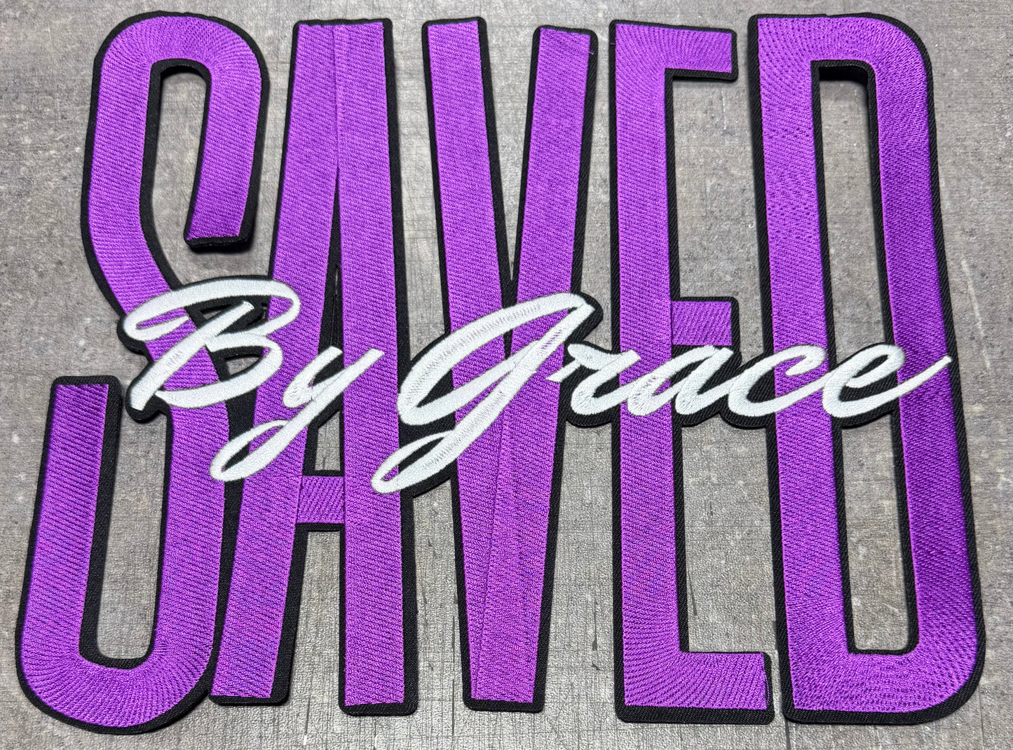 Saved by Grace Purple - Iron On Patch