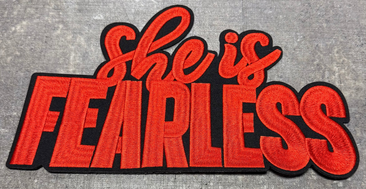 She is Fearless Red - Iron On Patch
