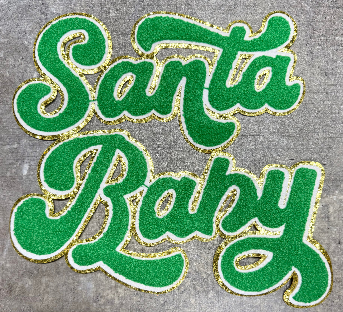 Santa Baby Green - Chenille/Sequins Iron On Patch