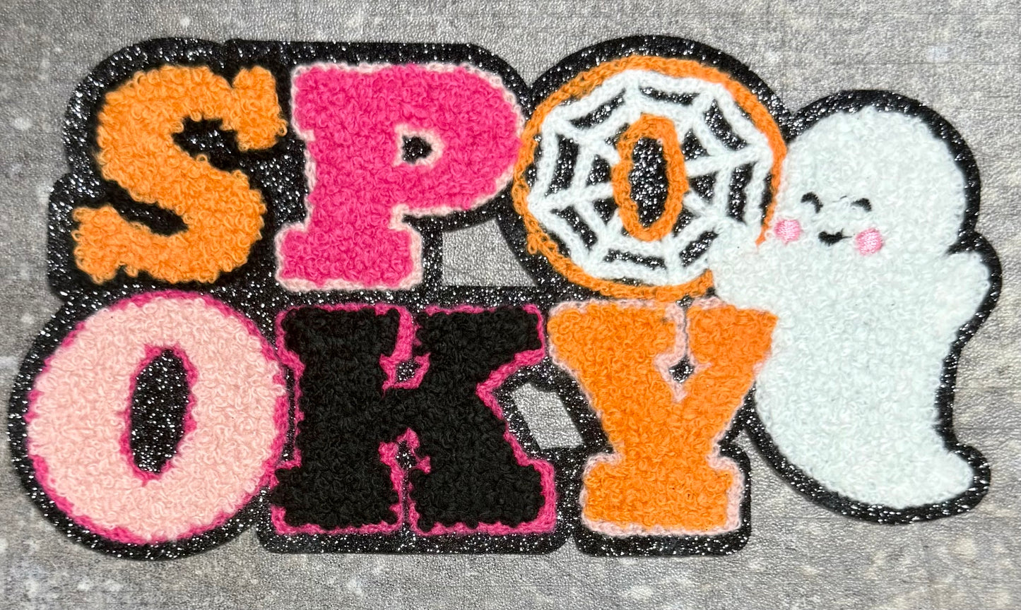 Spooky Ghost - Chenille/Sequins Iron On Patch