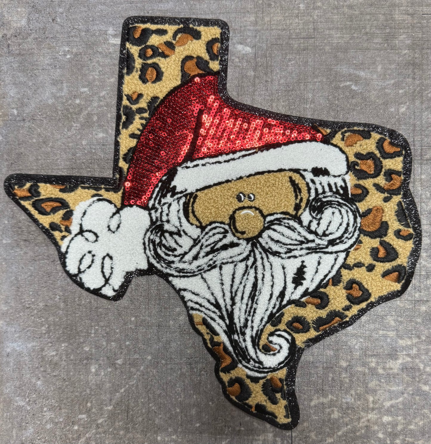 Santa Texas - Chenille/Sequins Iron On Patch