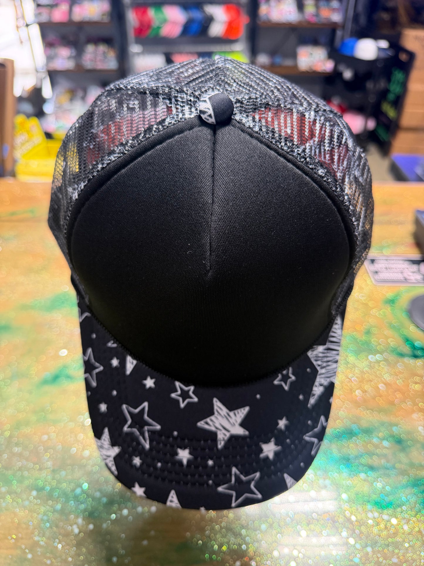 Black and White Star Bill with Black Back - Trucker Hat