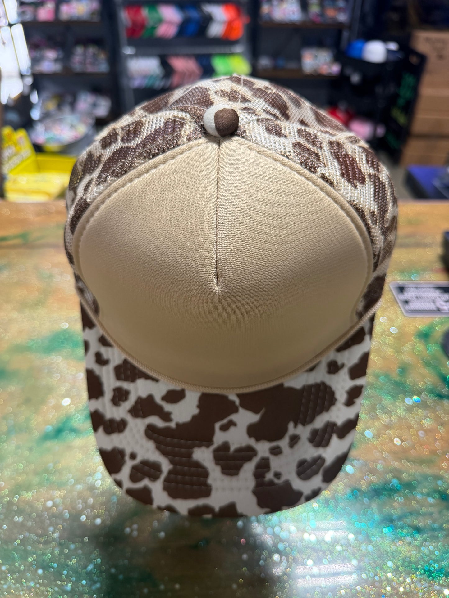 Brown Cow Print Bill and Back - Trucker Hat