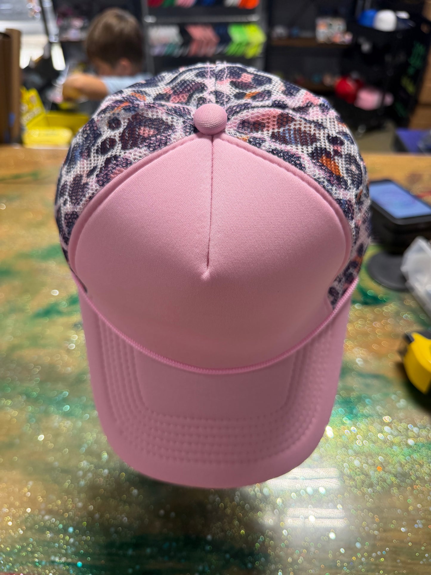 Pink Bill and Front with Leopard Back - Trucker Hat