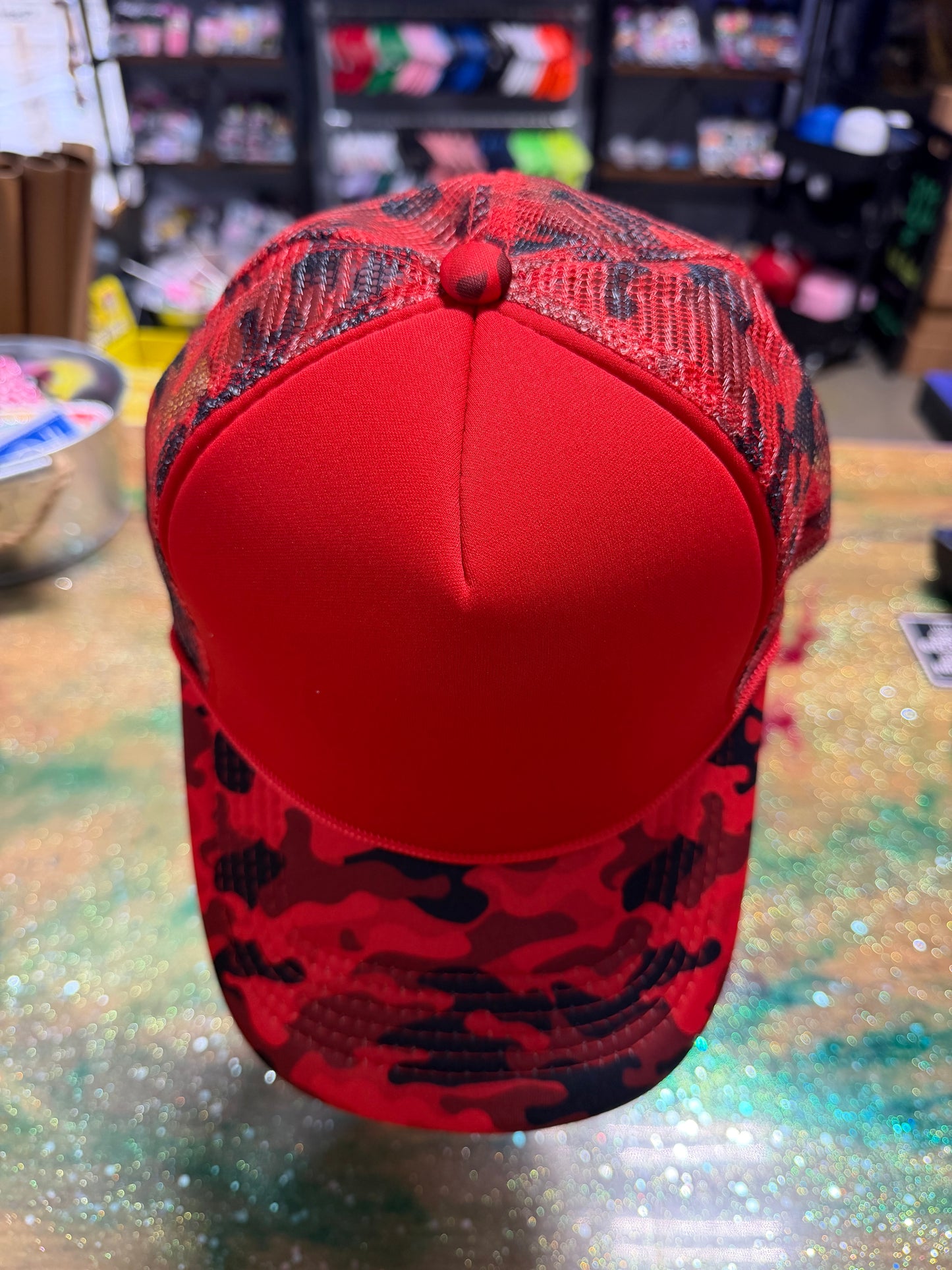 Red Camo Bill and Back with Red Front - Trucker Hat