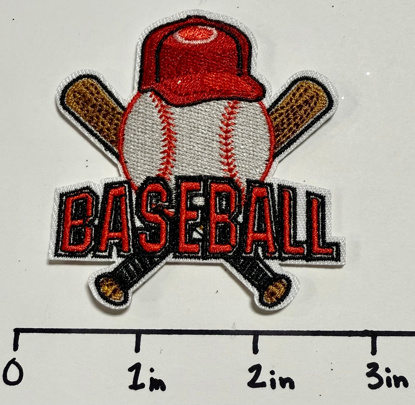 Baseball with bats and Hat on Baseball Hat Patch