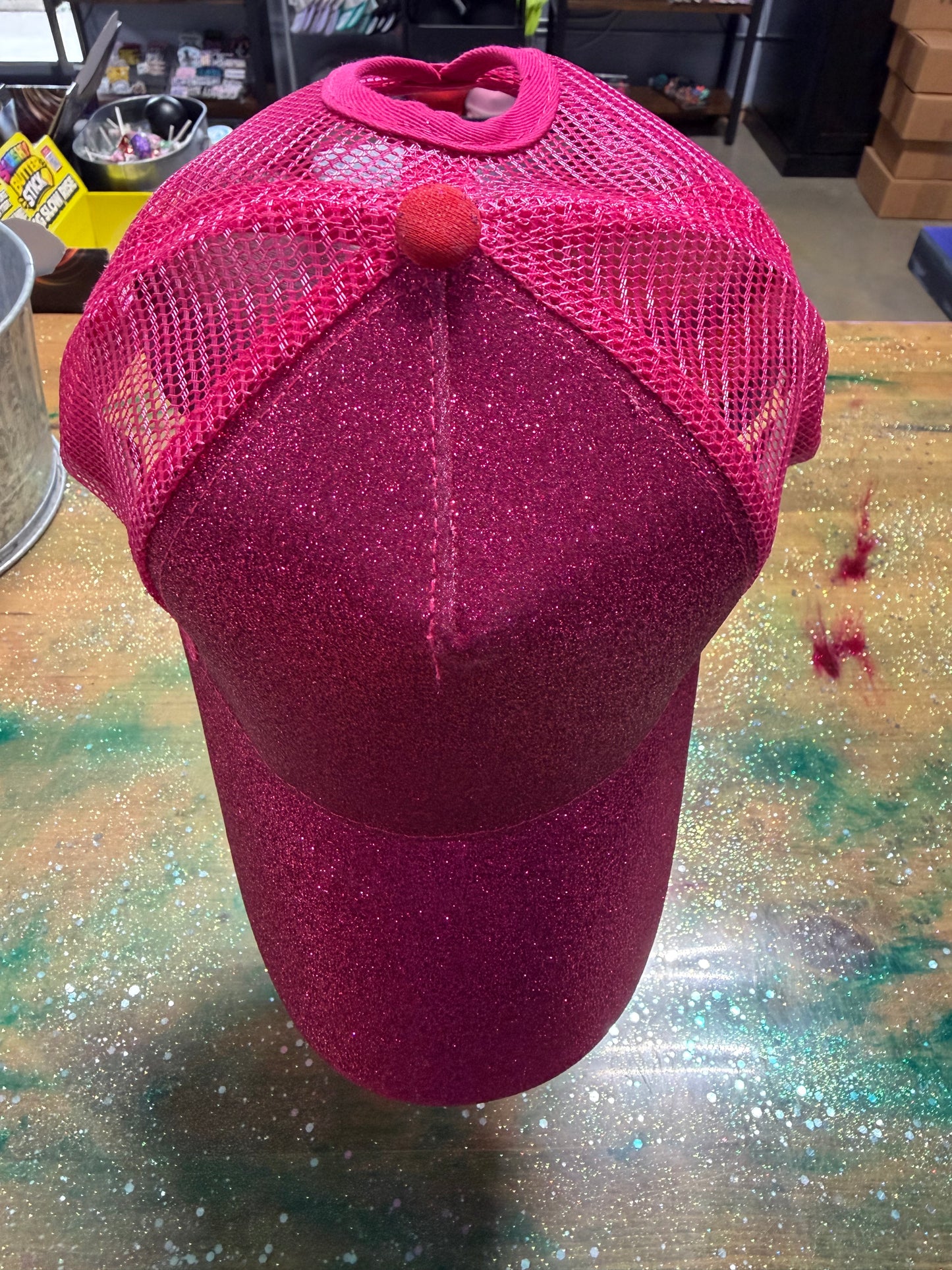 Pink Glitter Bill and Front - Trucker
