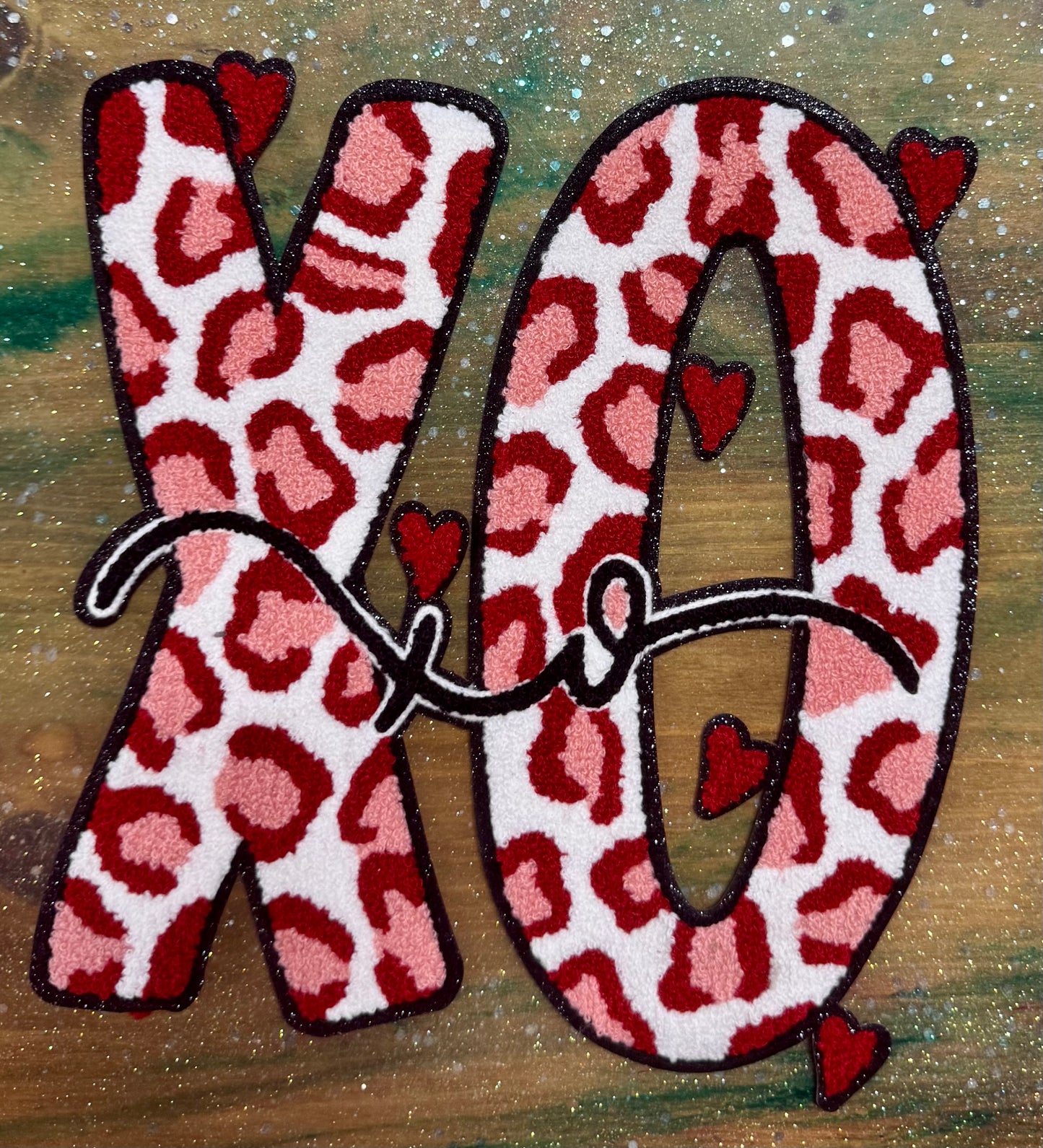XOXO Pink Red Leopard - Iron On Patch