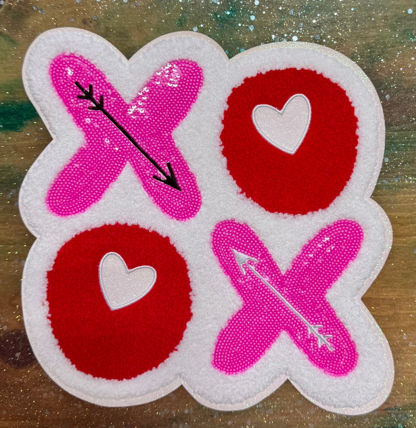XOXO Pink Red - Iron On Patch