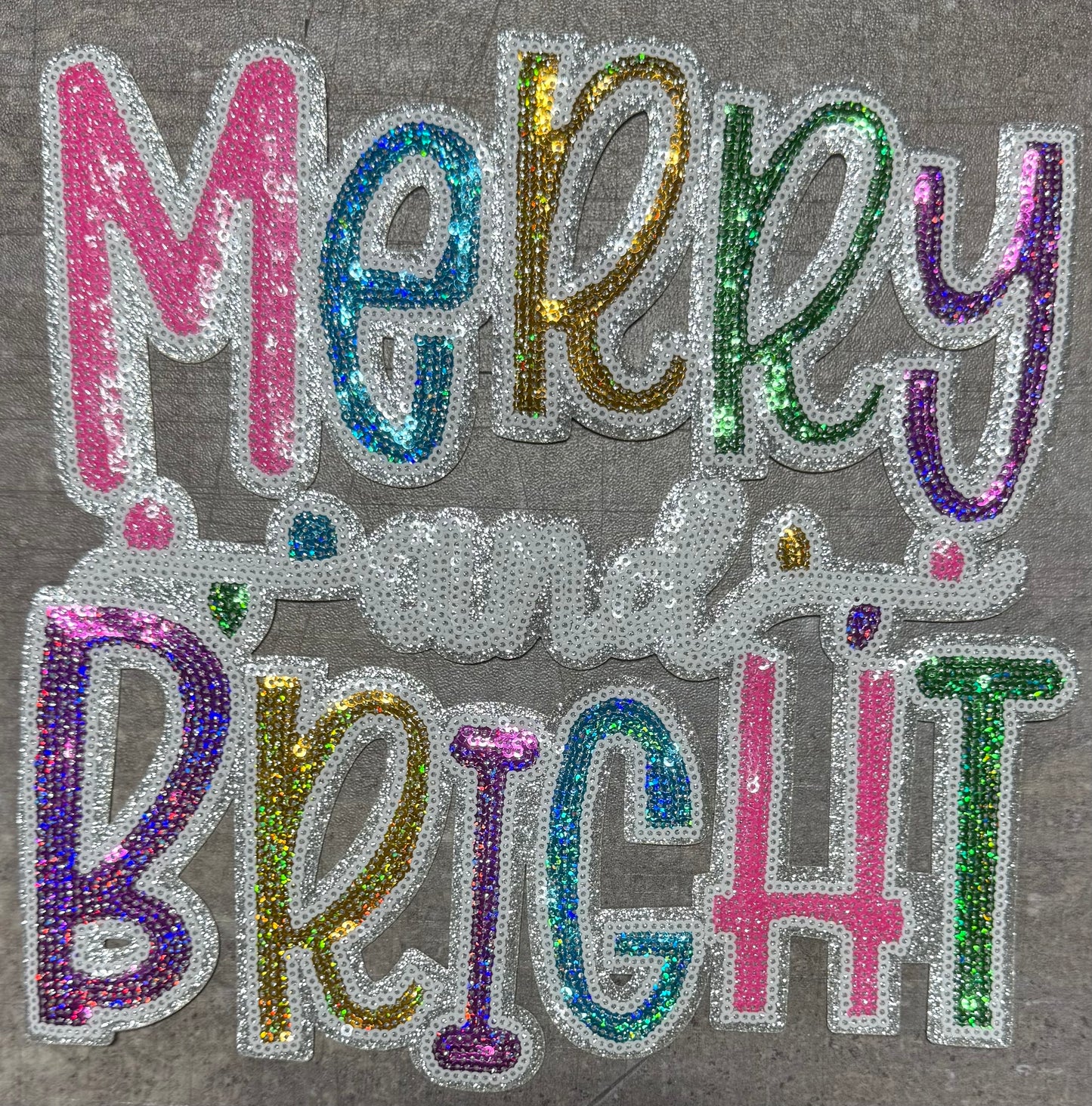 Merry and Bright Jewel Colors - Chenille/Sequins Iron On Patch
