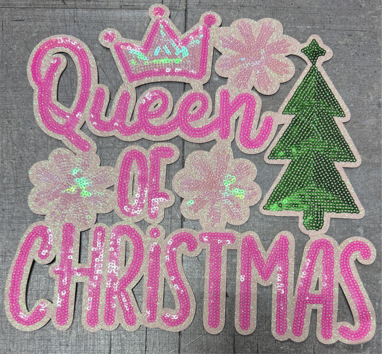 Queen of Christmas - Chenille/Sequins Iron On Patch