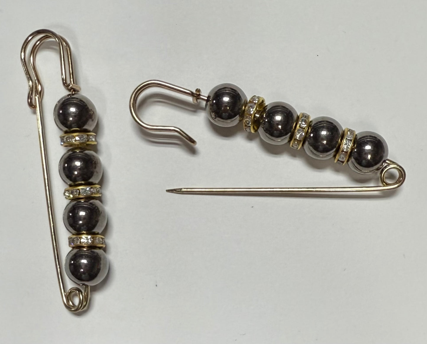 Black and Gold Hat Pins (4 beads)