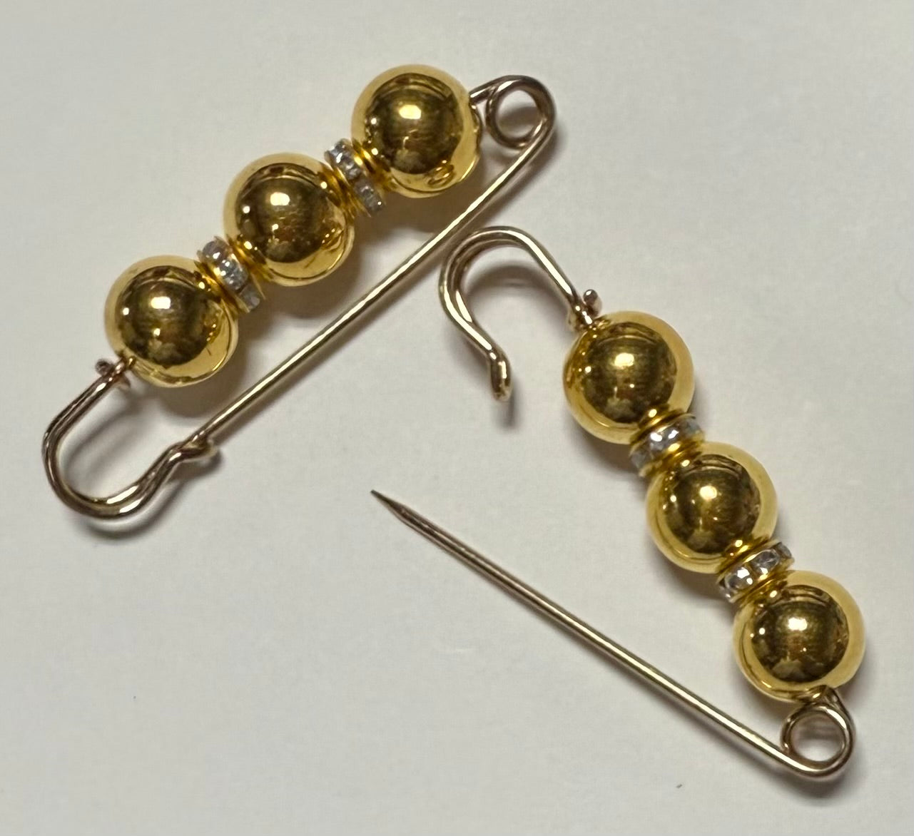 Gold Hat Pins (3 beads)