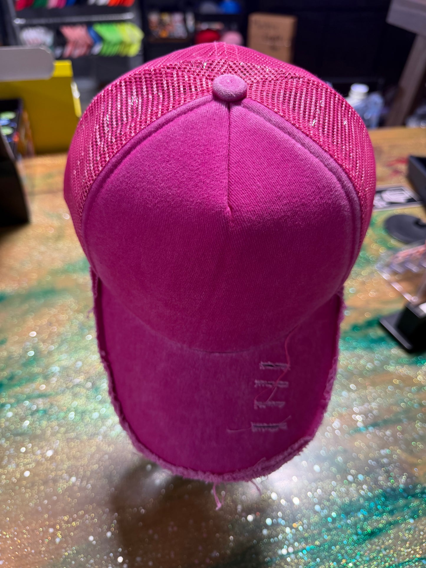 Bright Pink Distressed Canvas - Trucker Hat