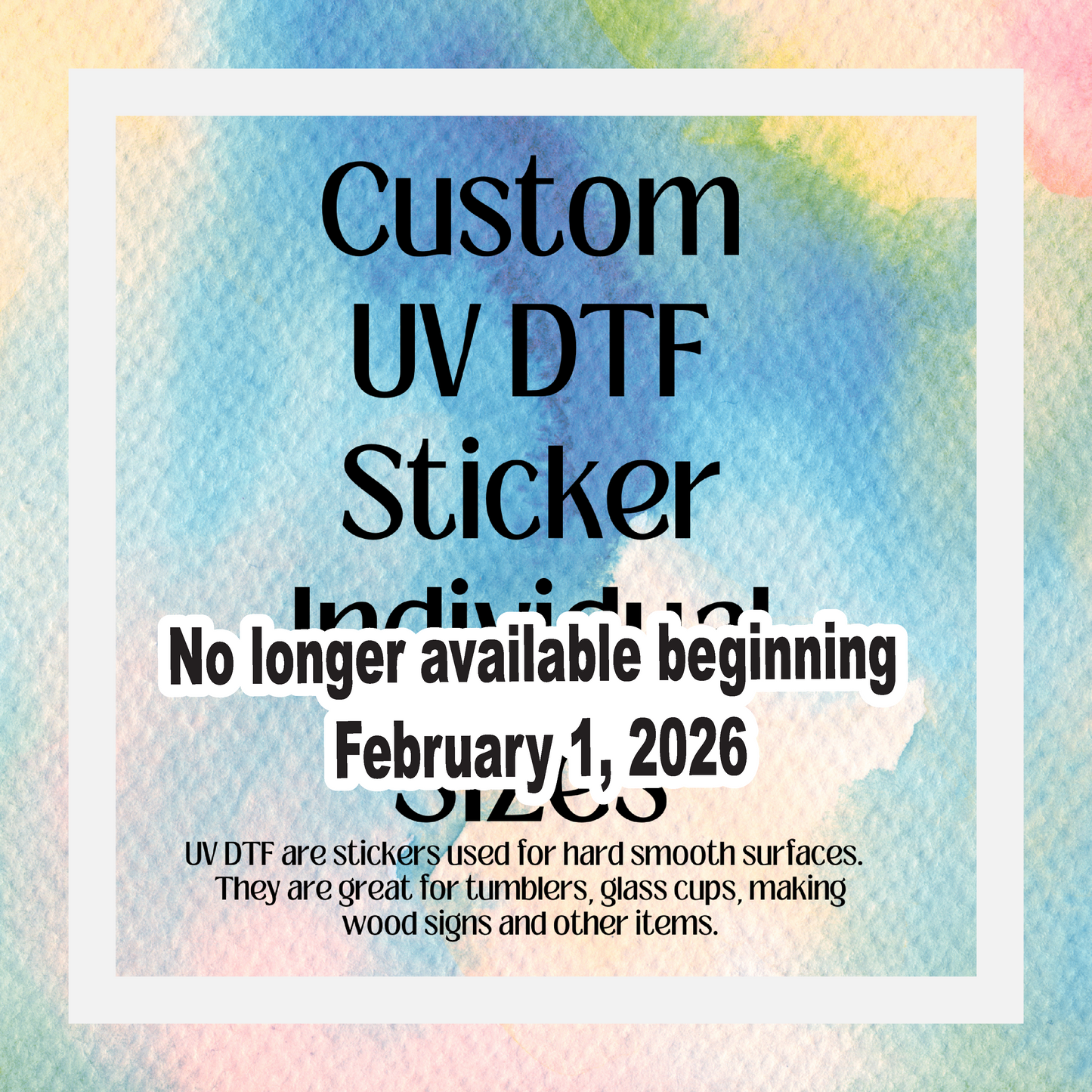 CUSTOM UV DTF Stickers by Size