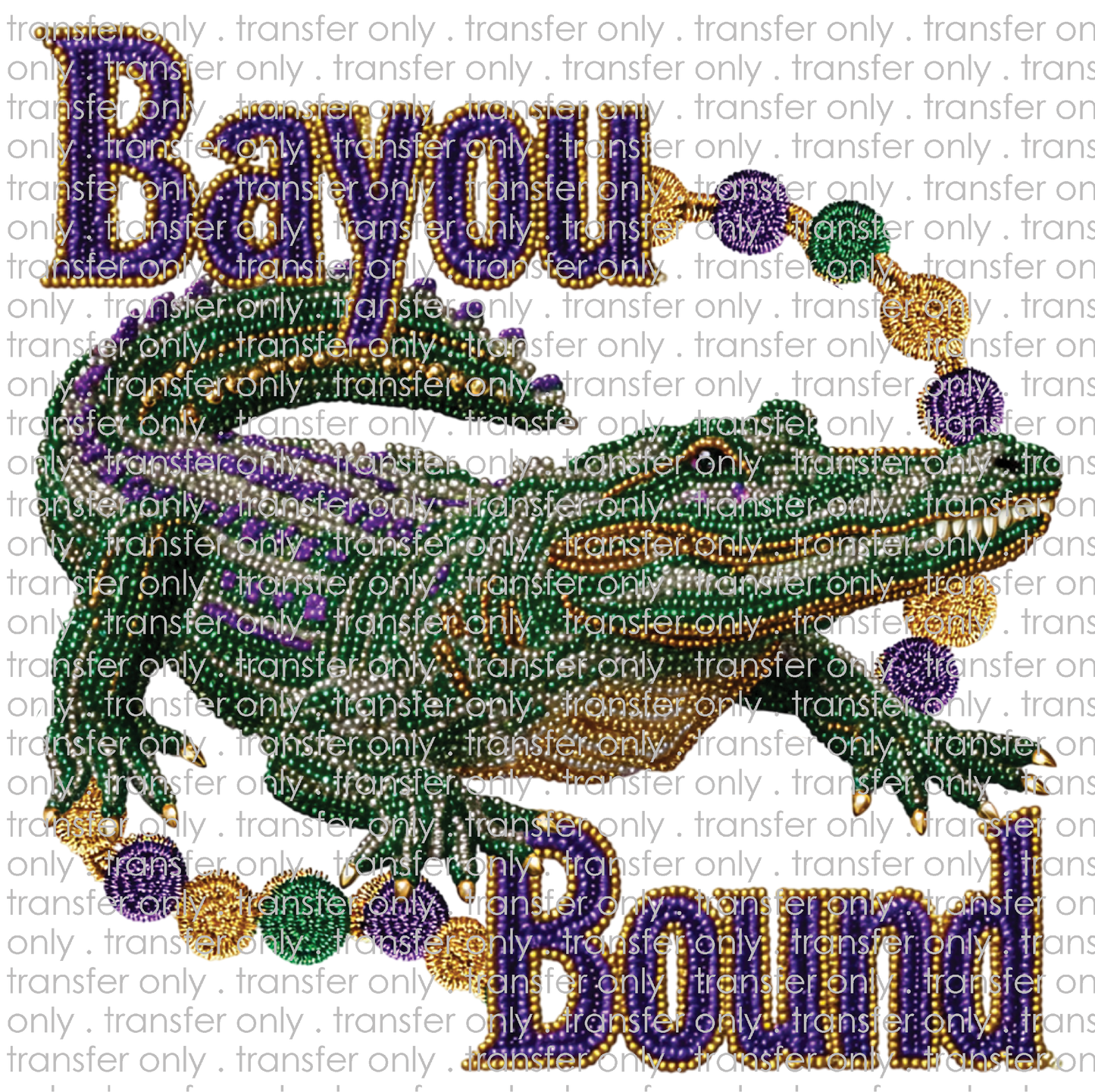 MG 144 Mardi Gras Bead Bayou Bound Gator