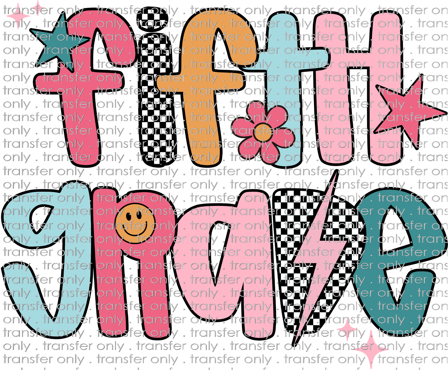 SCH 2129 Fifth Grade Retro Stars and Flowers