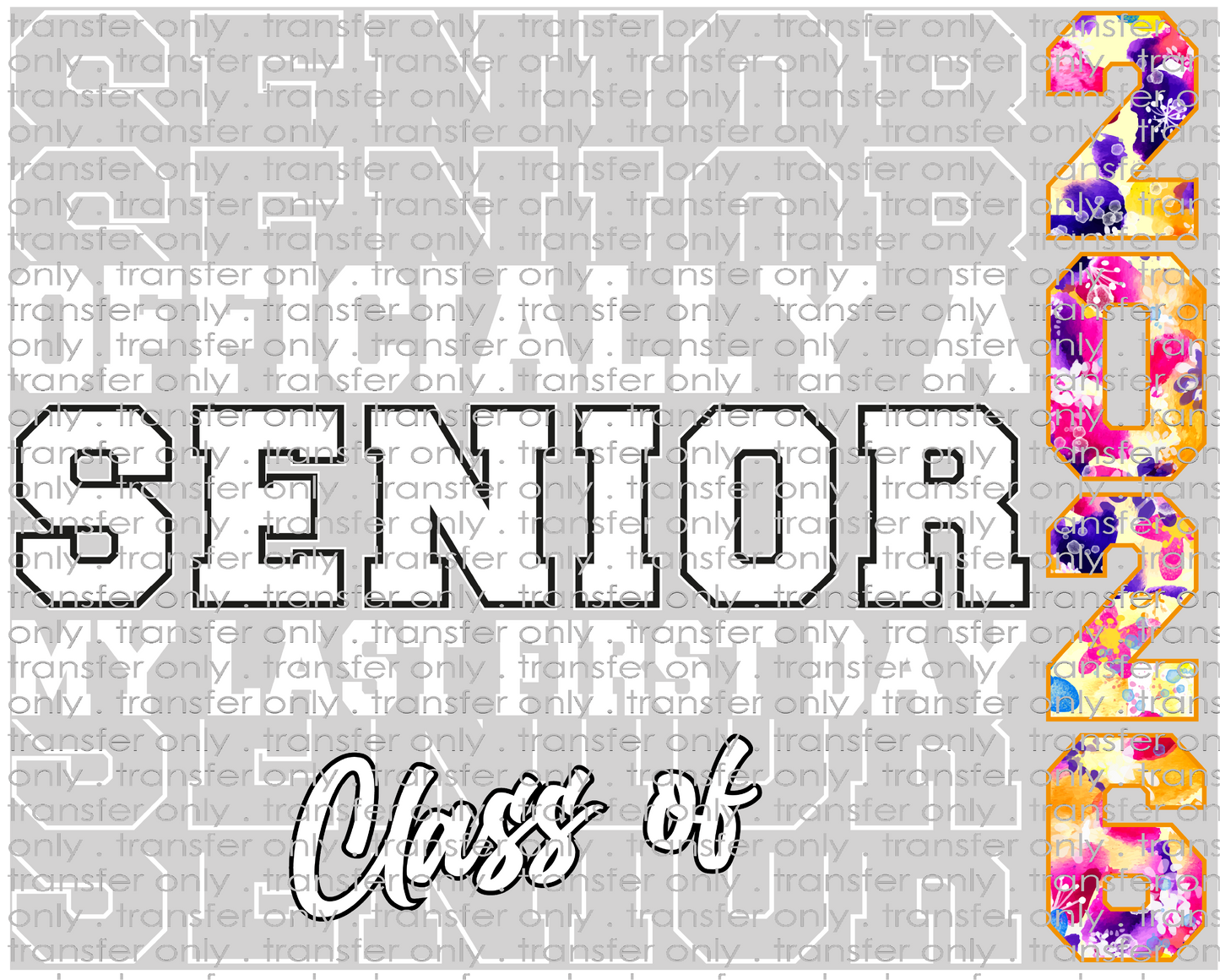 SCH 2157 Senior Stack Pink and Purple Hawaiian Flower