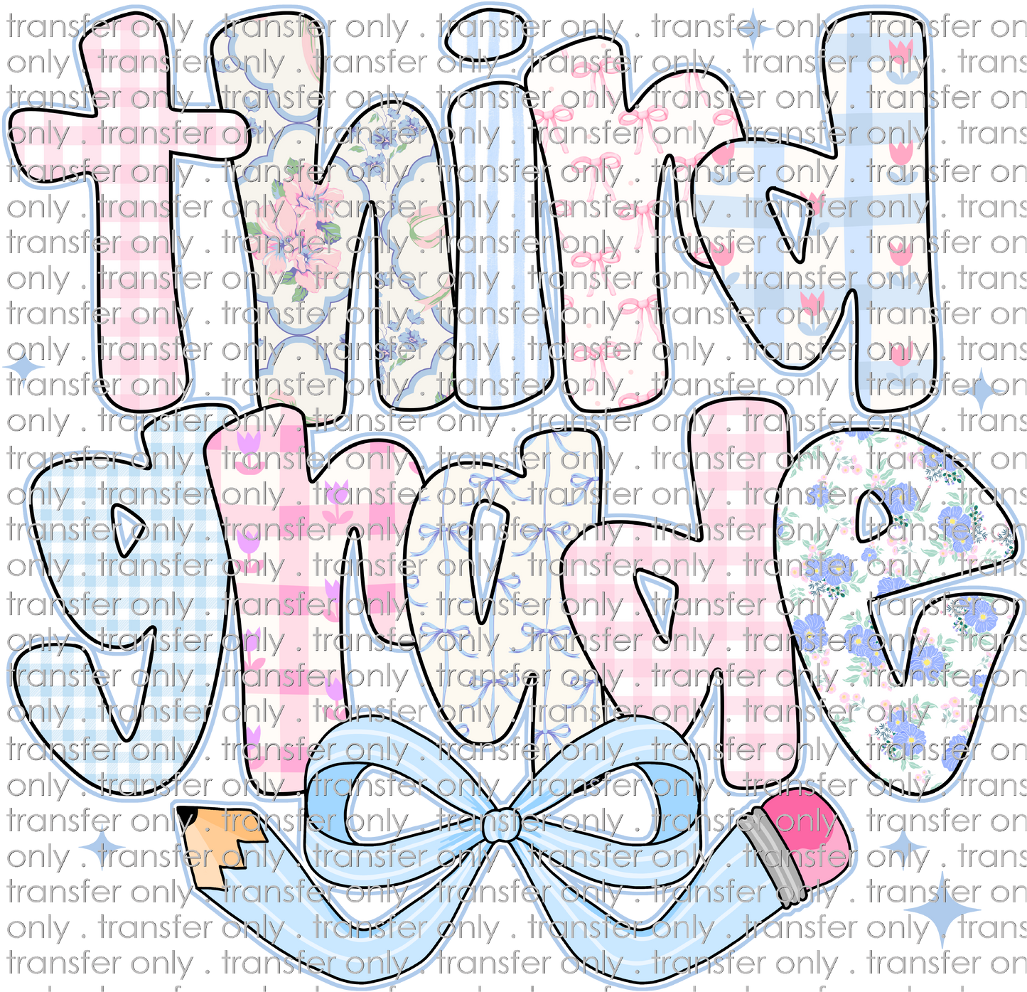 SCH 2163 Third Grade Pink and Blue Patterns with Bow