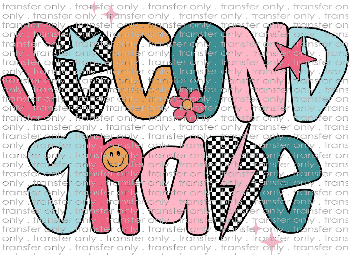SCH 2176 Second Grade Retro Stars and Flowers