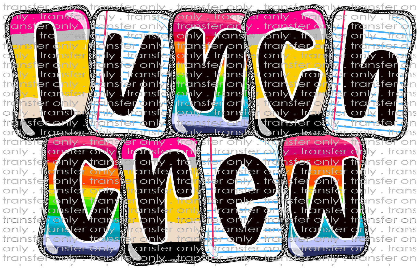 SCH 2243 Lunch Crew Notebooks, Pencils, Rainbows