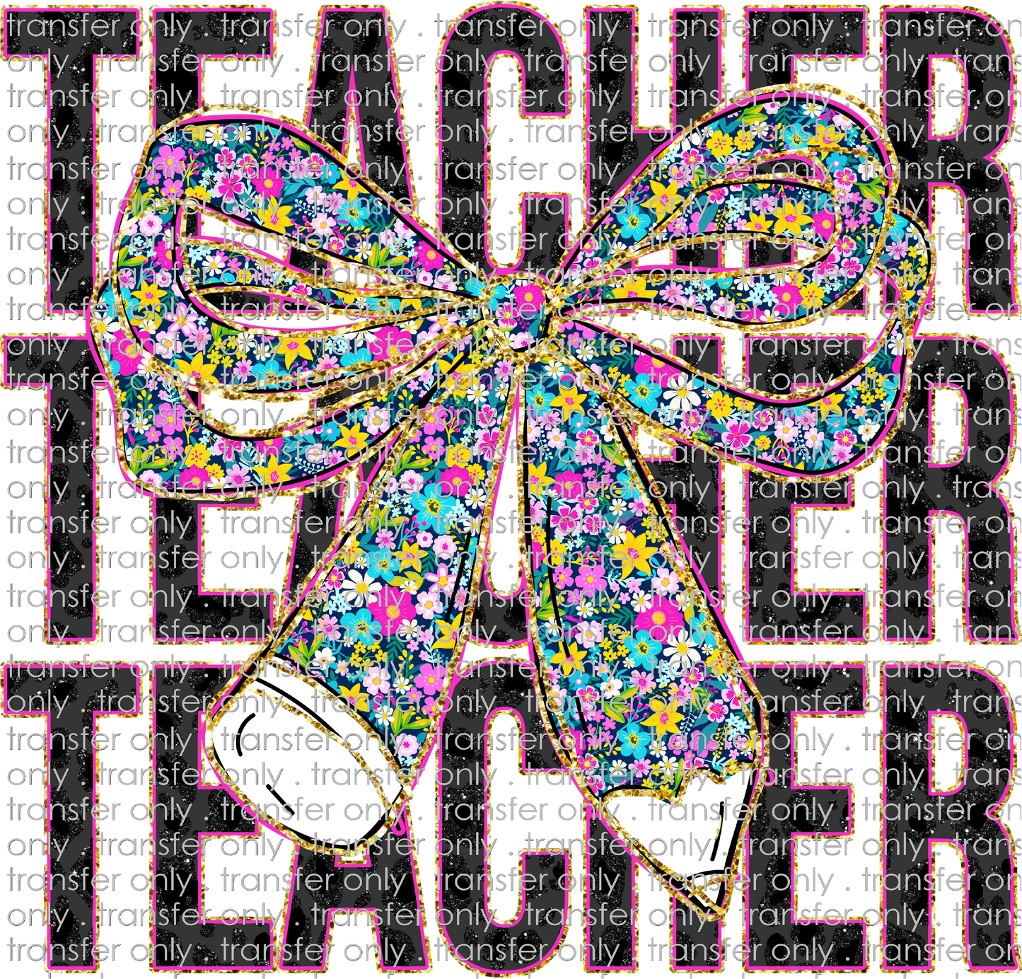 SCH 2268 Teacher Stack with Floral Bow