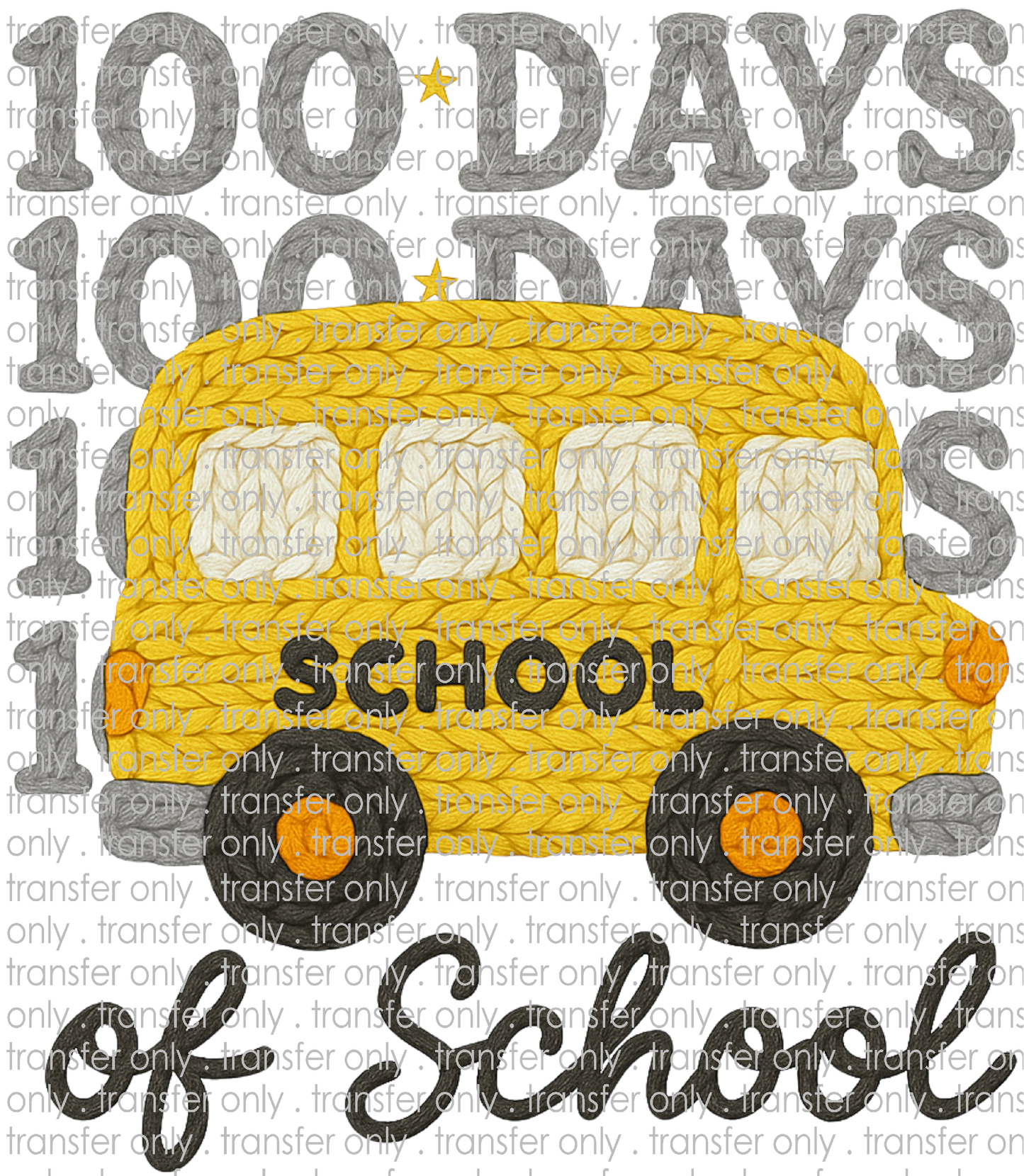 SCH 2295 100 Days of School Crochet School Bus