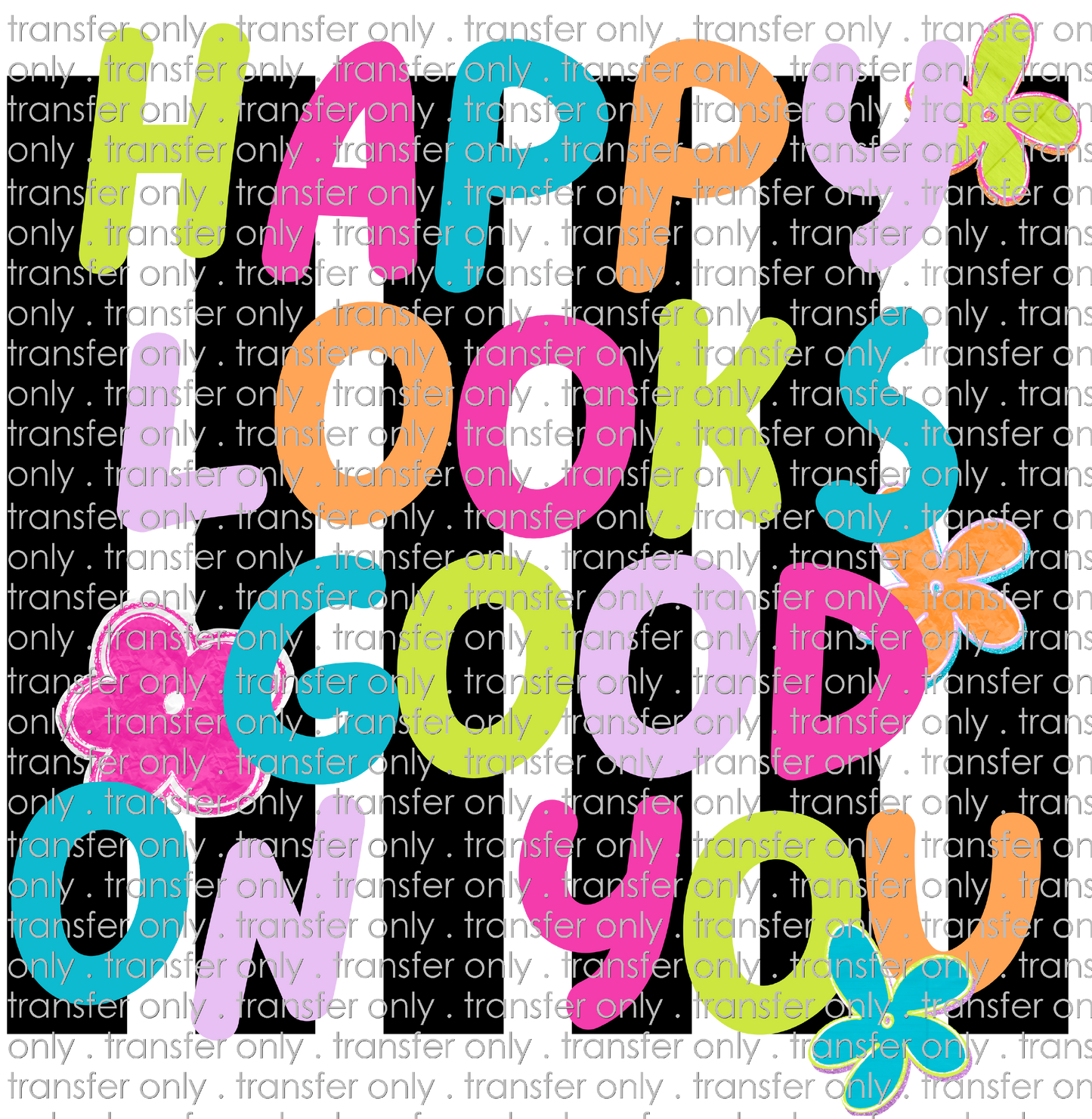 SCH 2386 Happy Looks Good on You Black Stripes