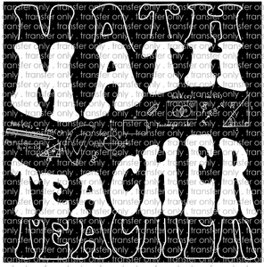 SCH 768 Math Teacher Retro White