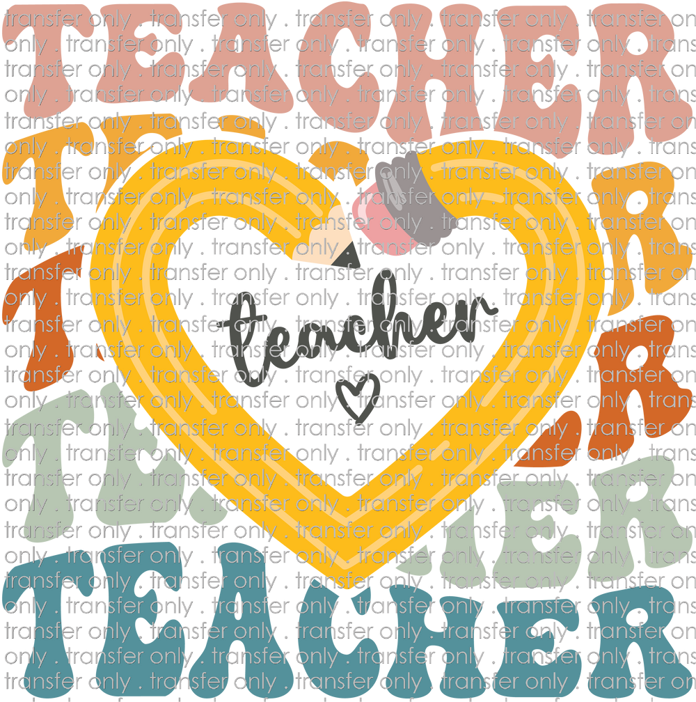 SCH 849 School and Teacher Pencil Heart