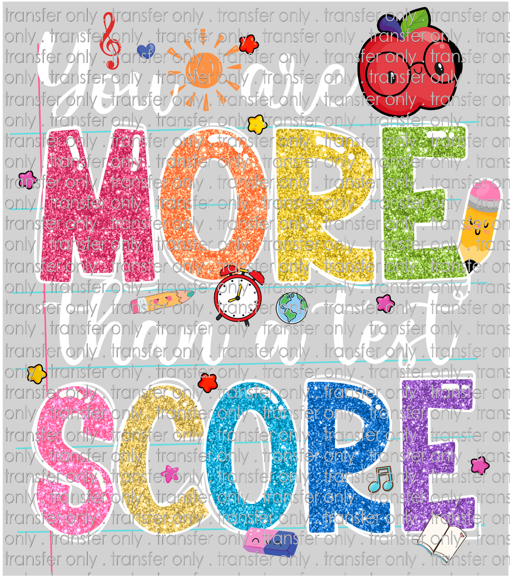 SCH 886 You Are More Than The Score Faux Glitter White Words