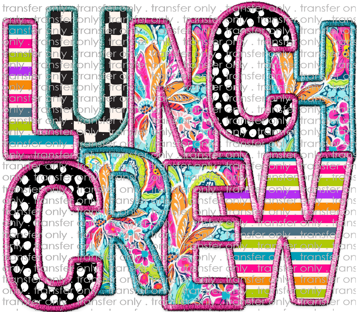UVSCH 950 Lunch Crew Patchwork Applique