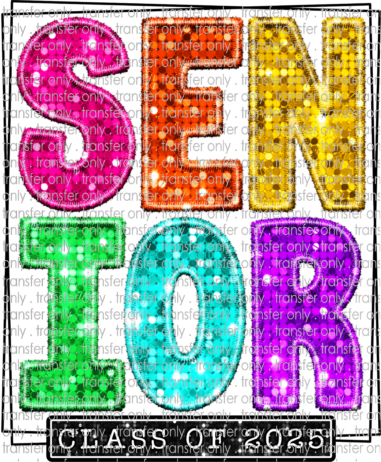 UVSCH 951 Senior Faux Glitter Class of 2025
