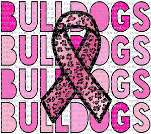 SCHMAS 172 Pink Stacked Bulldogs Breast Cancer
