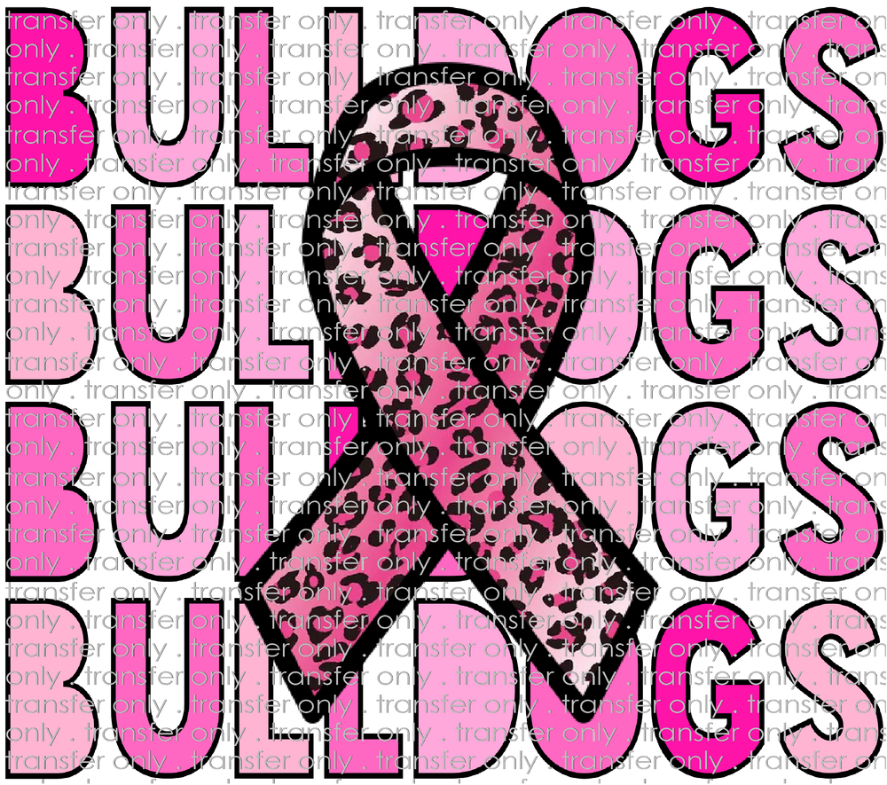 SCHMAS 172 Pink Stacked Bulldogs Breast Cancer