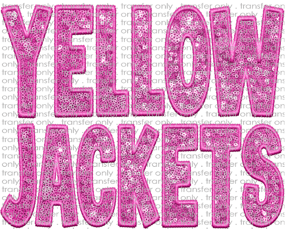 SCHMAS 288 Yellow Jackets Pink Faux Sequins