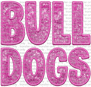 SCHMAS 292 Bulldogs Embroidery Sequin Pink