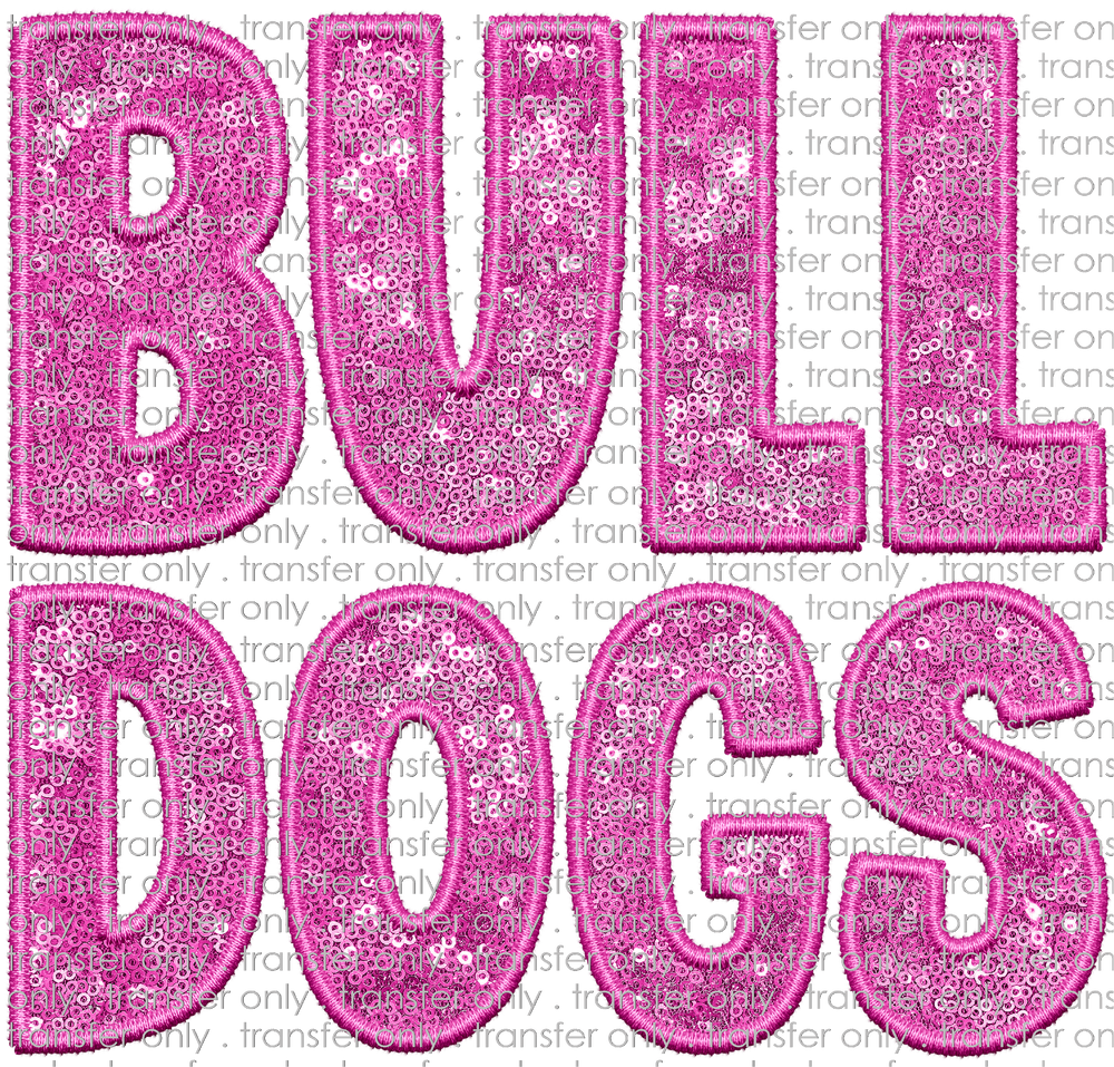 SCHMAS 292 Bulldogs Embroidery Sequin Pink
