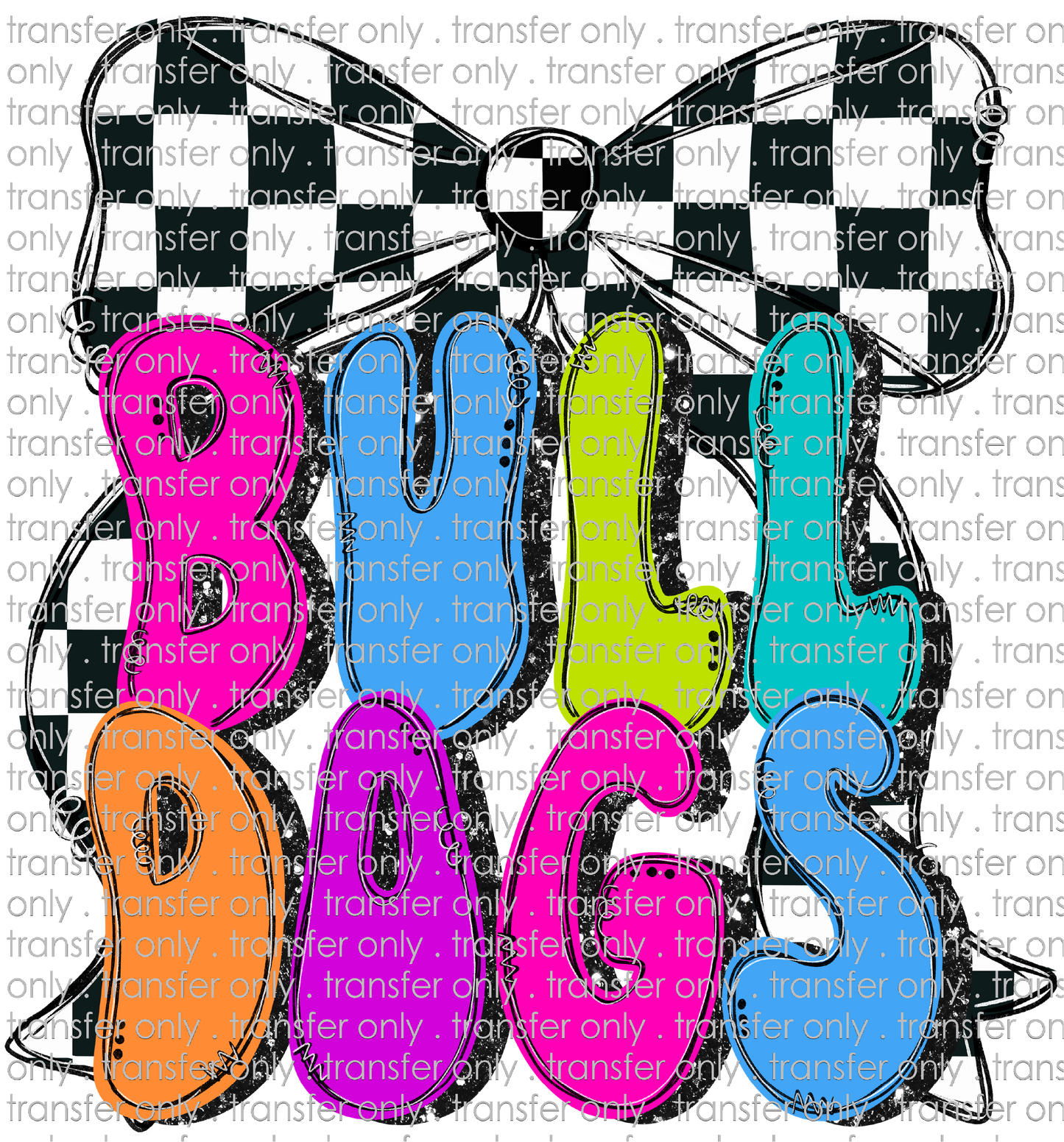 SCHMAS 538 Bulldogs Checkered Bow