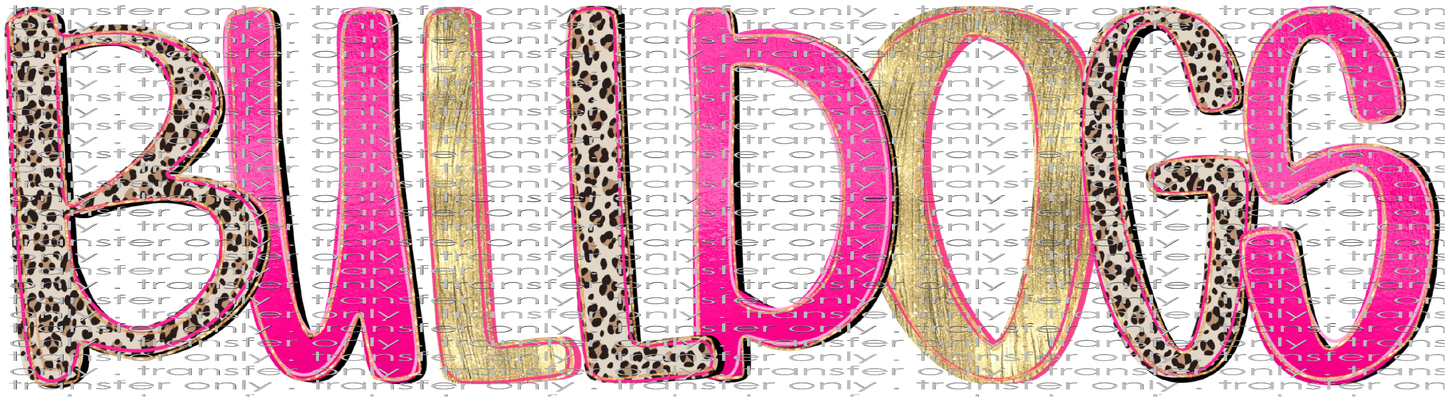 SCHMAS 584 Preppy Bulldogs Pink Black Leopard