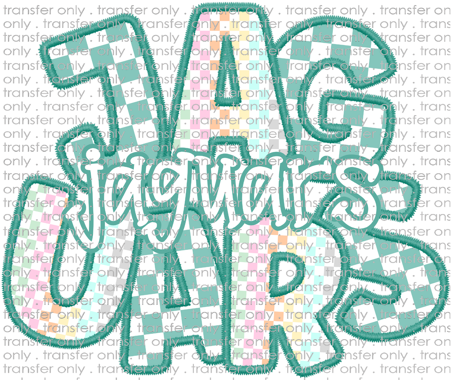 SCHMAS 586 Jaguars Teal with Checkerd Print