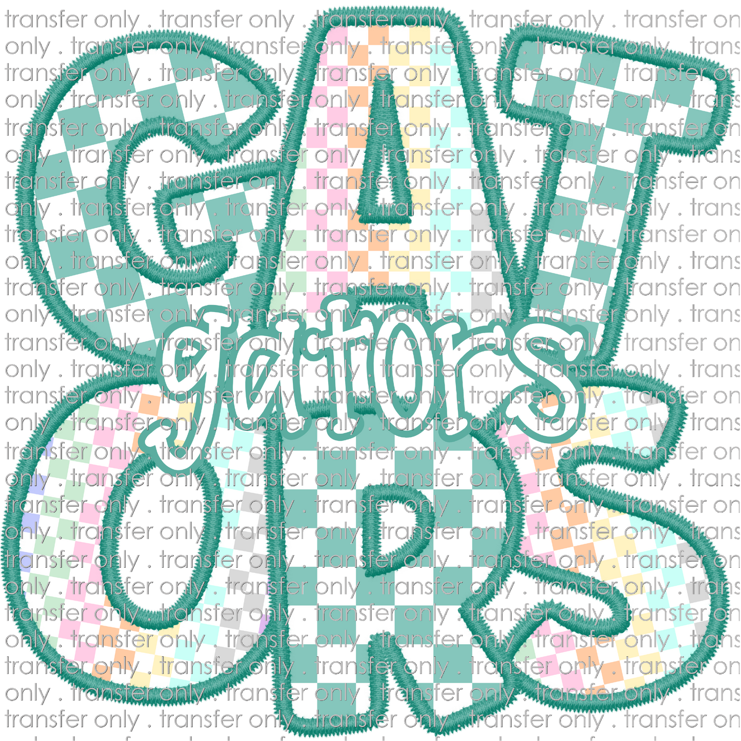 SCHMAS 589 Gators Teal with Checkerd Print