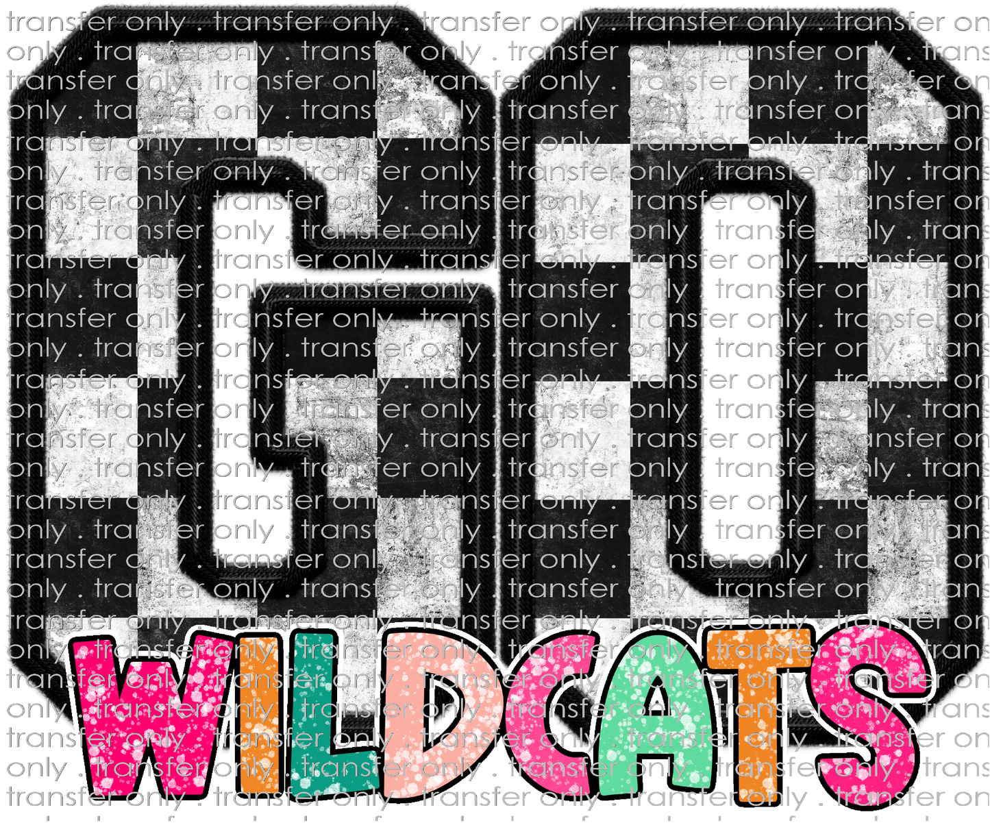 SCHMAS 626 Go Wildcats Colorful Checkered