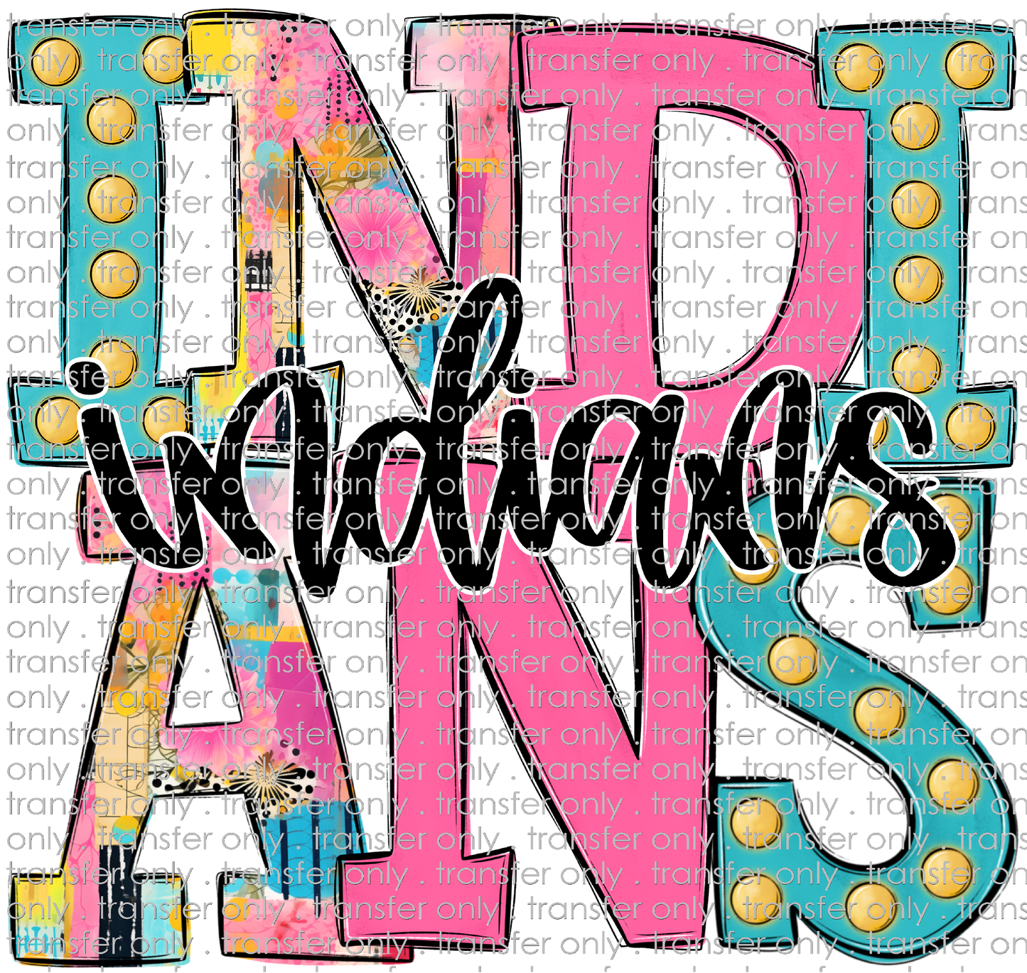 SCHMAS 627 Indians Colorful Floral Patch Marquee
