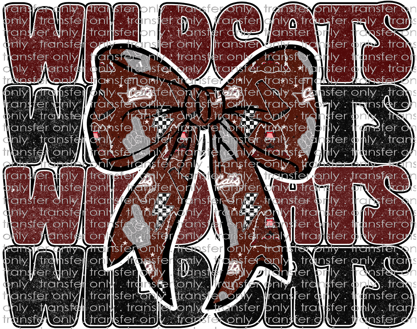 SCHMAS 630 Wildcats Stacked Black Maroon