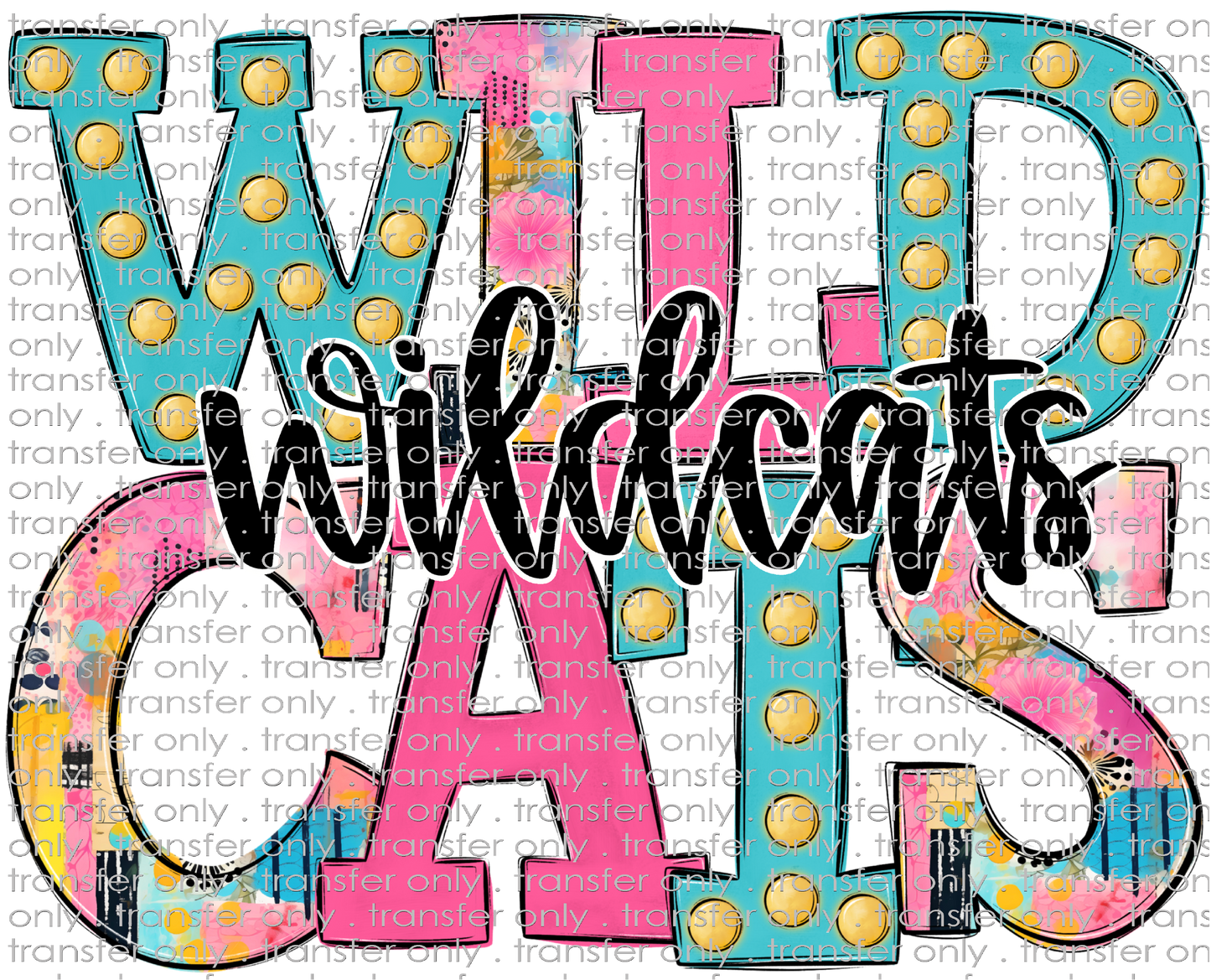 SCHMAS 635 Wildcats Colorful Floral Patch Marquee