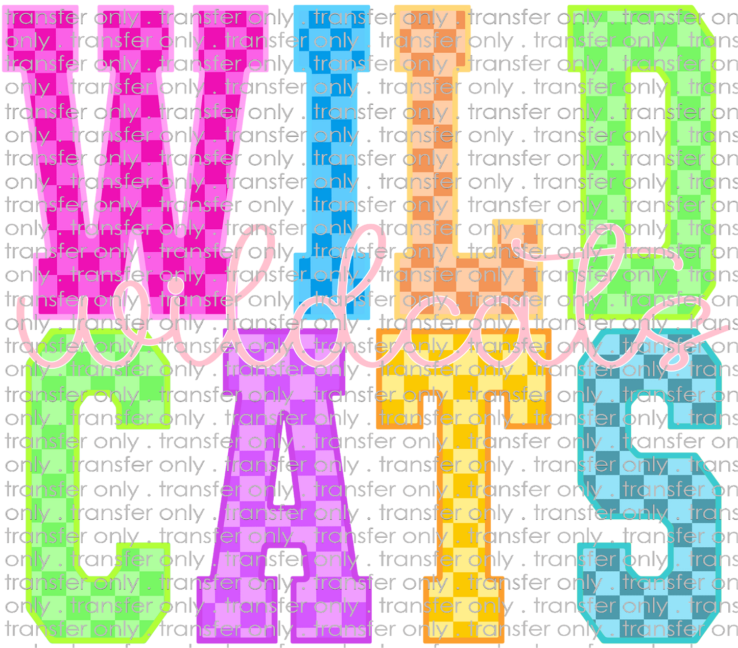 SCHMAS 637 Wildcats Neon Checkered